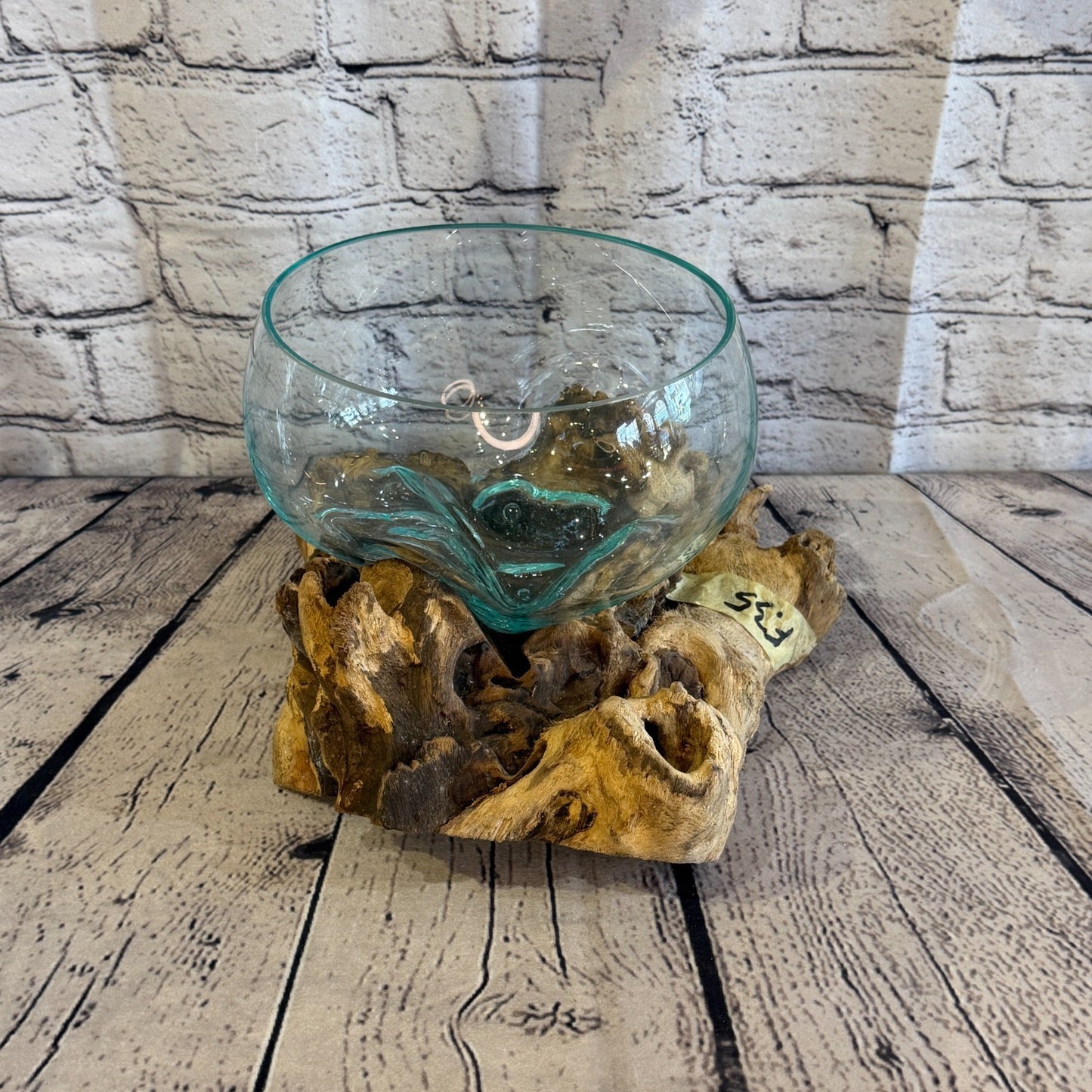 15cm Tall Friut Bowl Colour Melted Glass Wood Decorative Vase Glass Sculpture1