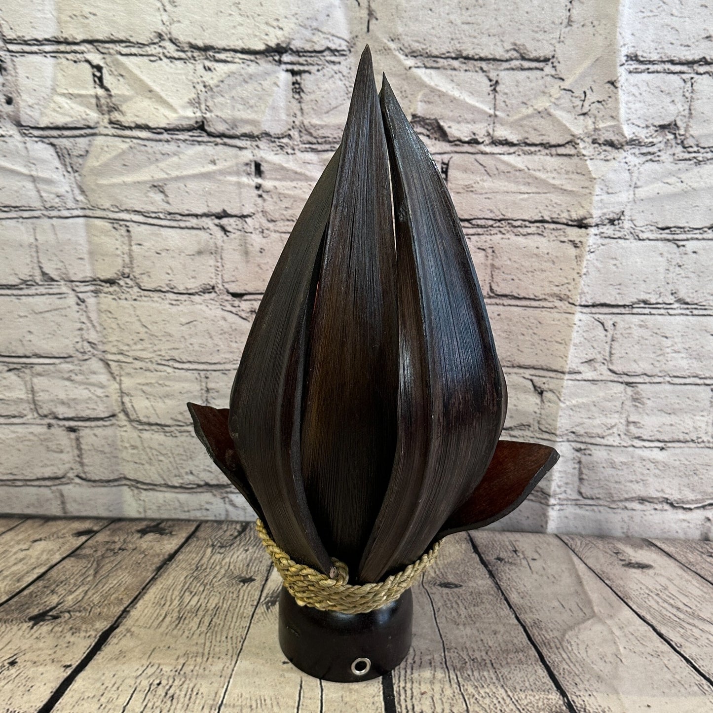 Orange Brown Leaf Natural 40cm Tall Leaf Lamp Twist LED UK Mains Plug Design 93