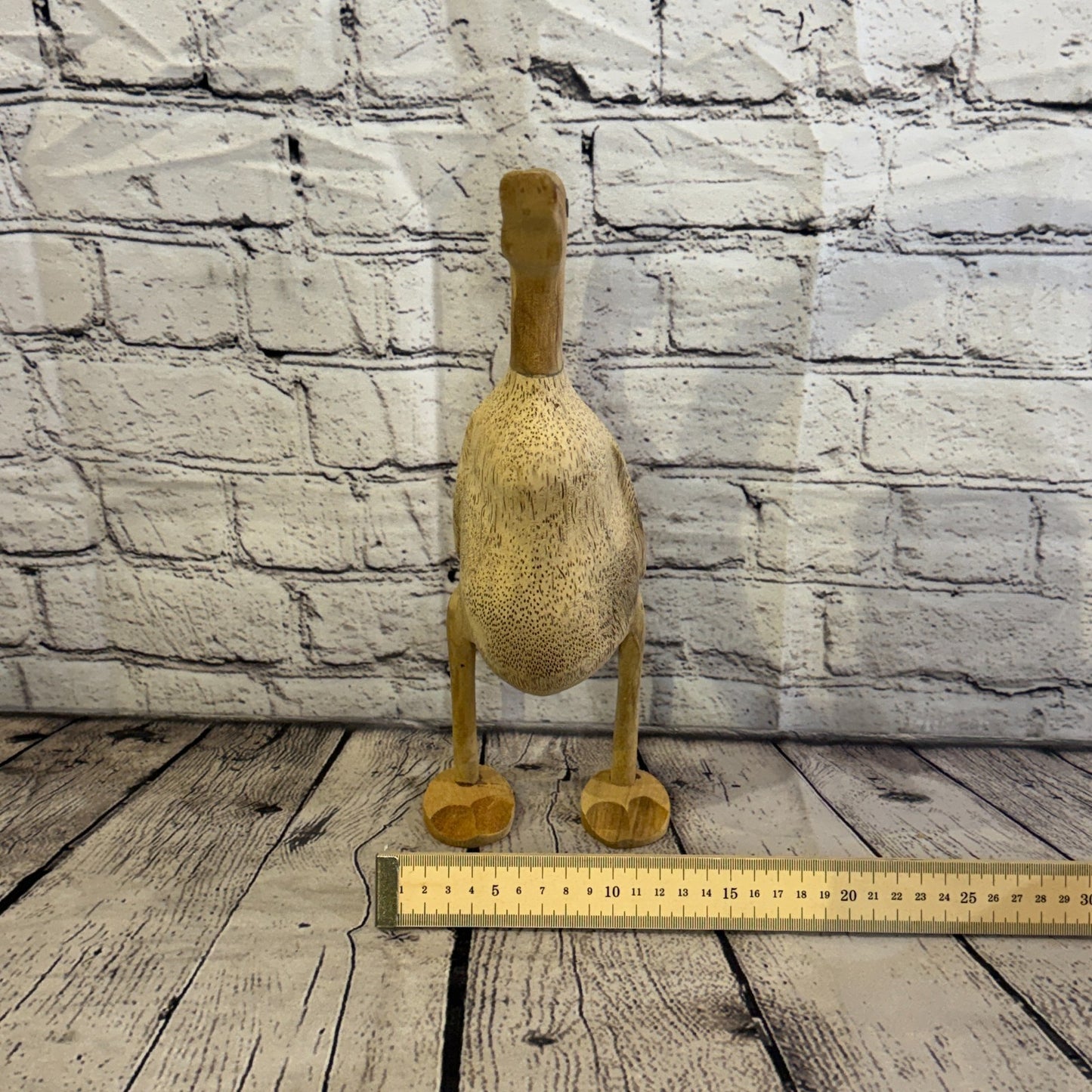 Looking Forward 30cm Tall Wooden Smooth Duckling Baby Duck Bamboo Root Fairtrade8