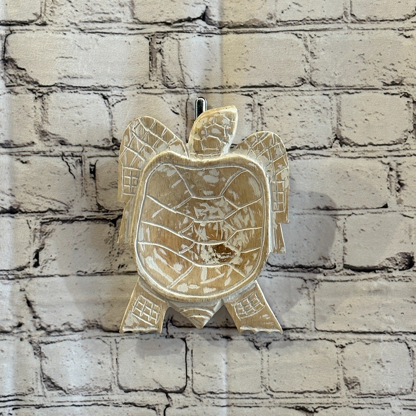 20cm Cream Sea Turtle Bowl Trinket Dish Decoration Designer Mask Wooden Handmade3