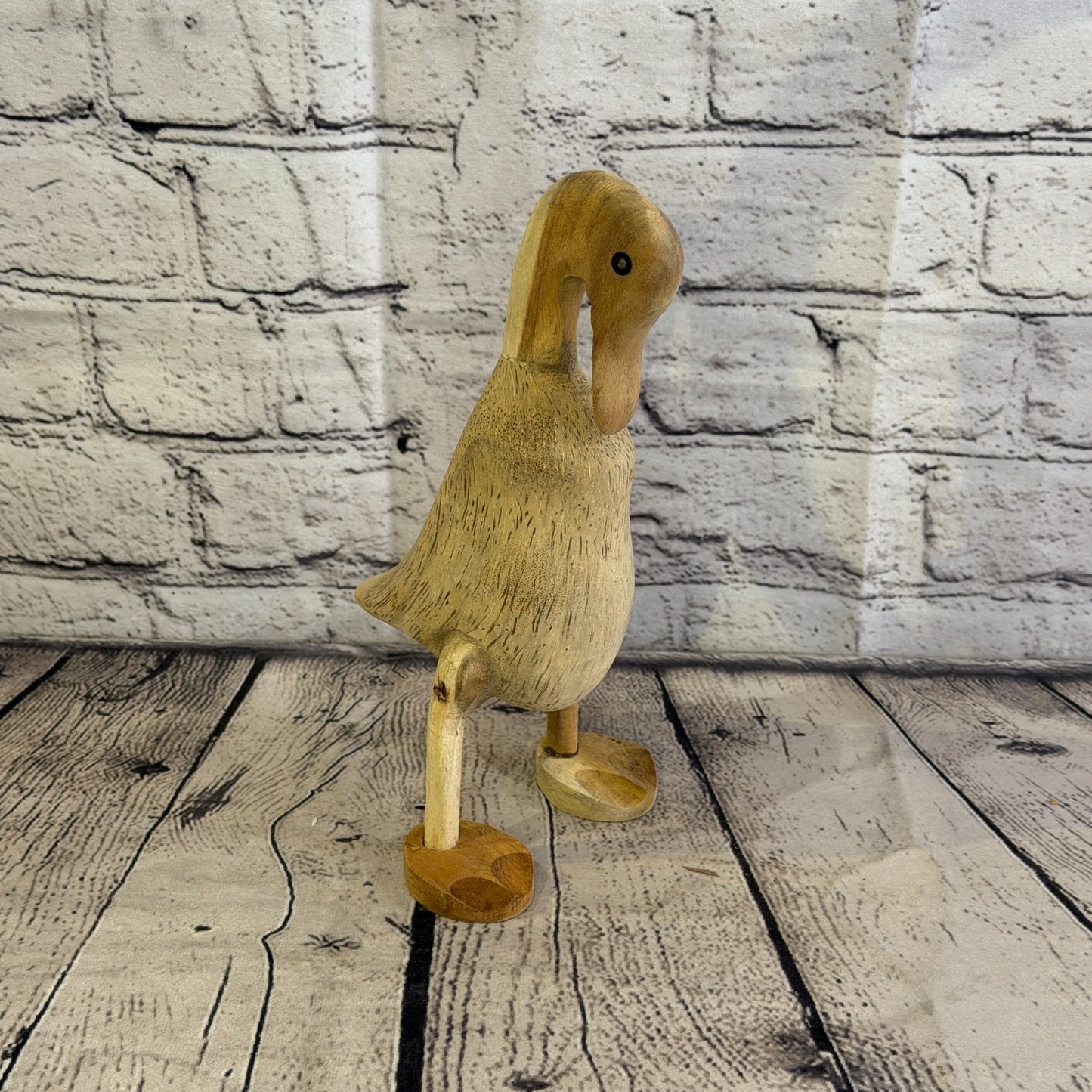 Swan Neck 25cm Tall Wooden Smooth Duckling Baby Duck Bamboo Root Fairtrade2