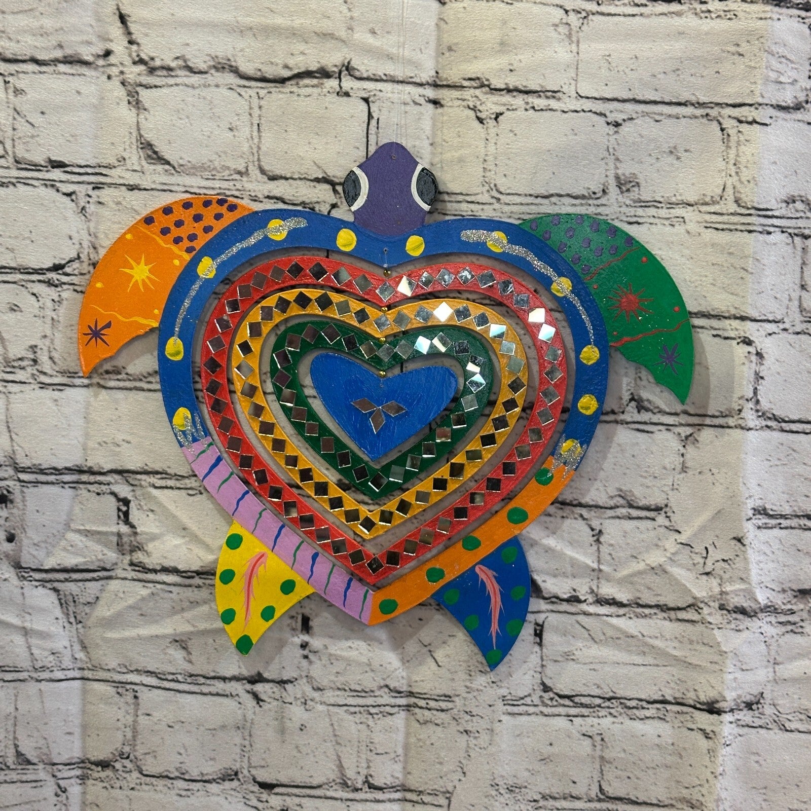 30cm Colourful Turtle Hanging With Mirrors Window Suncatcher Beads Indoor Mobile0