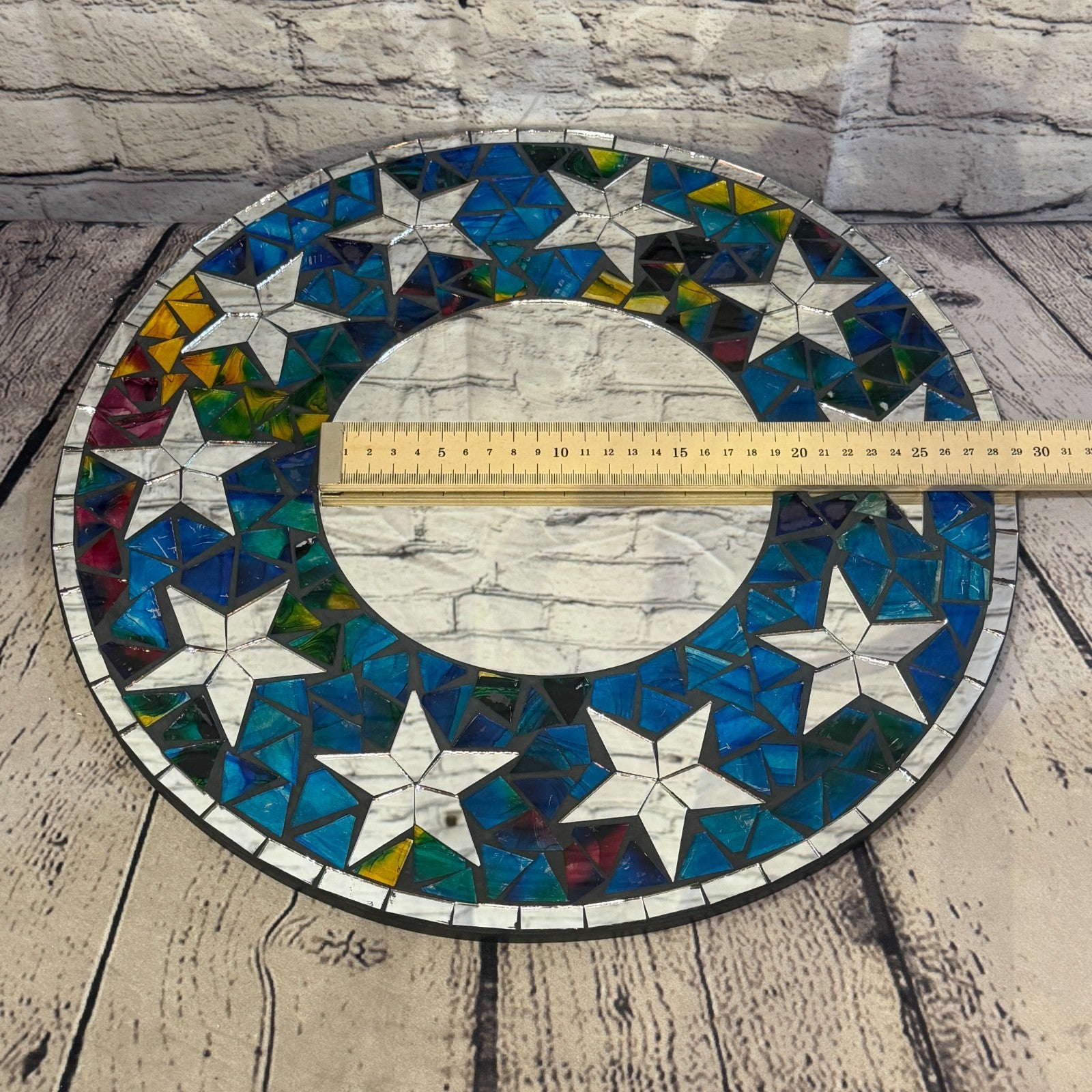Blue Star Black Mosaic Tile Wall Mirror 40cm x 40cm 16 Inches Handmade5