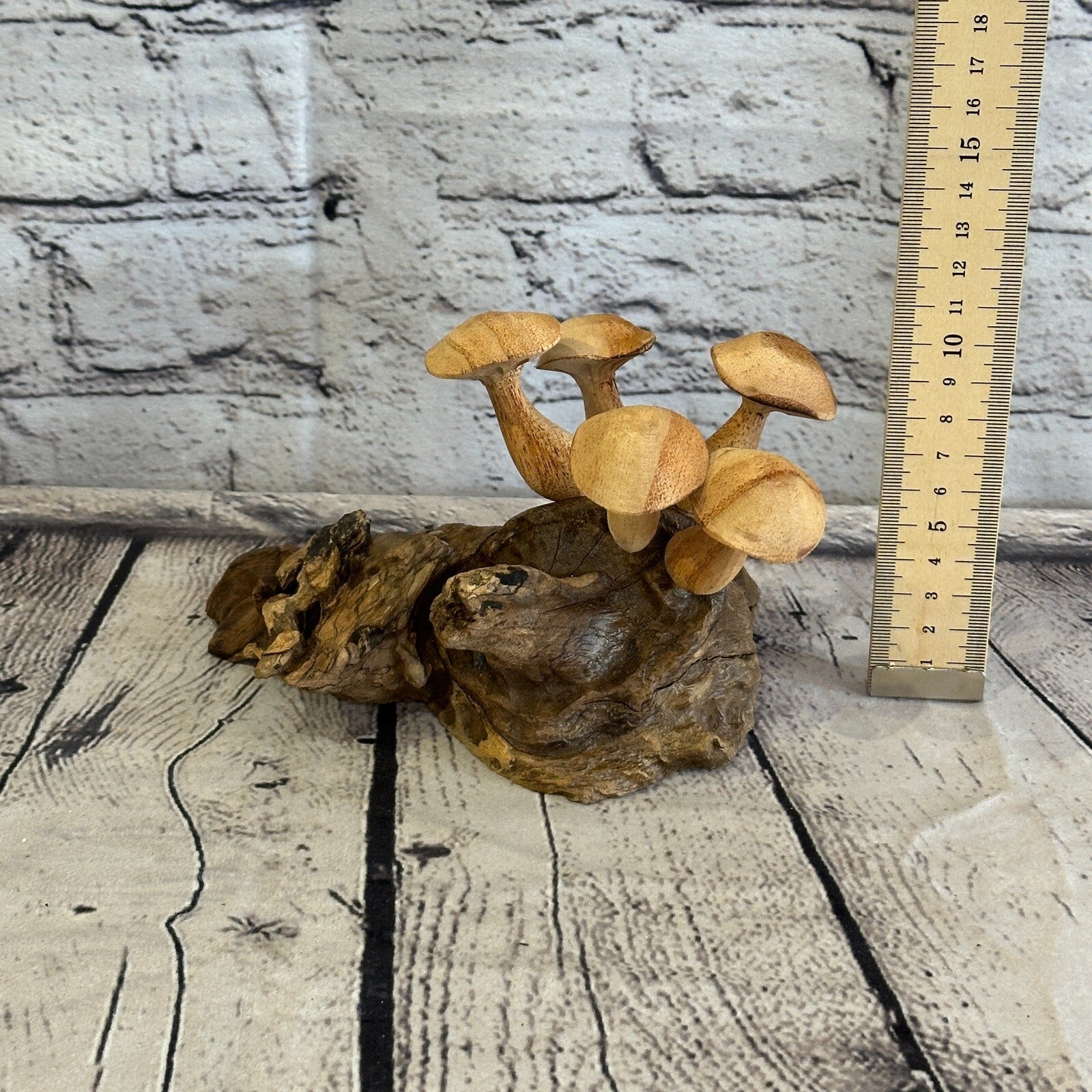 Five Button Mushrooms Parasite Ornament Natural Carving Fairtrade Wooden7