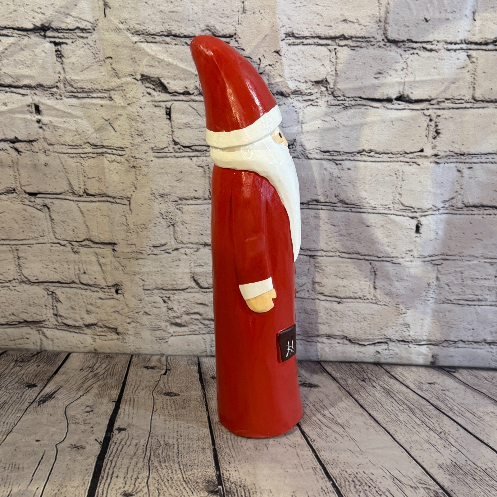40cm x 10cm Santa Claus Father Christmas Handcrafted Wood Xmas Ornament3