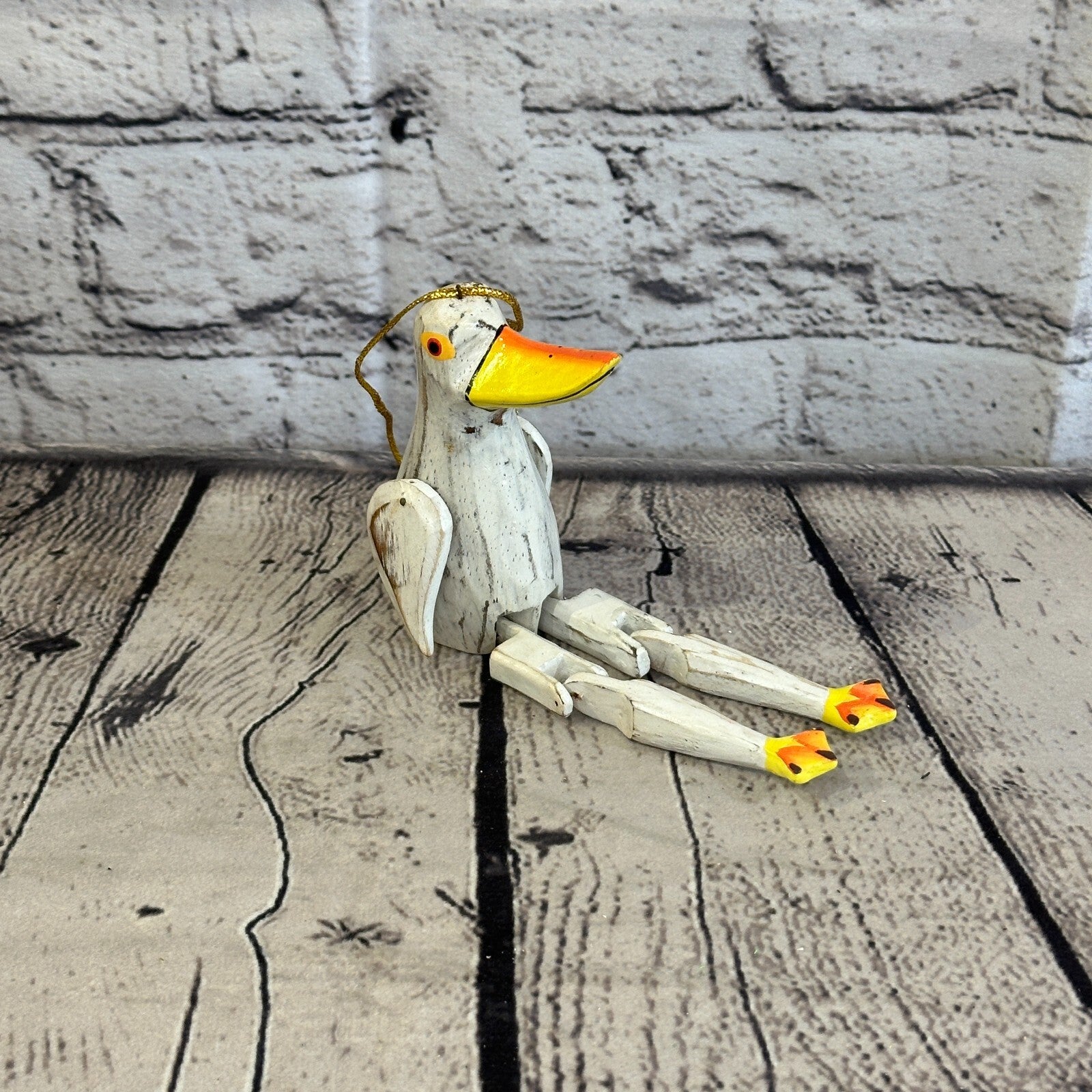 10cm Brown Duck Sitting Animal, Wooden Shelf Ornament Handmade and Fairtrade2