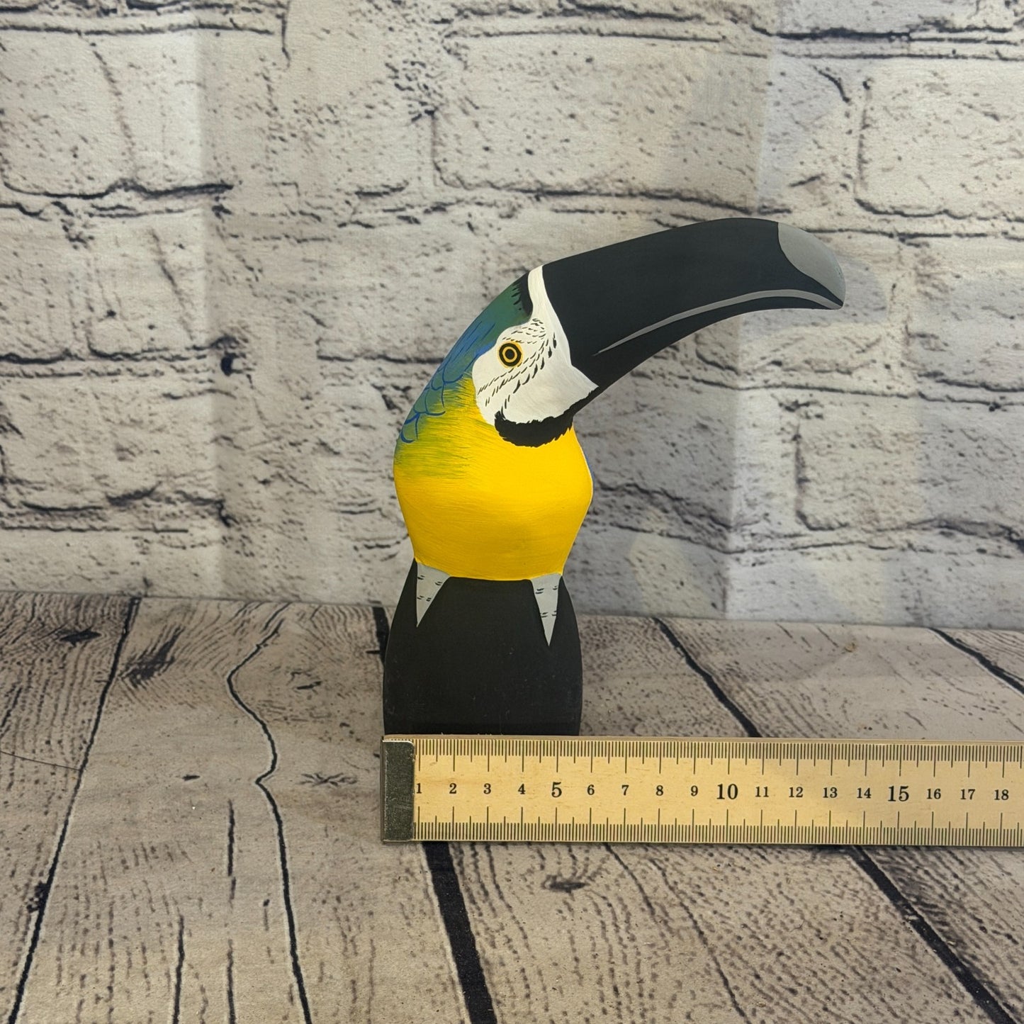 15cm Bright Blue Toucan Bird Ornament Statue Fair Trade Hand Made Carved Wood7