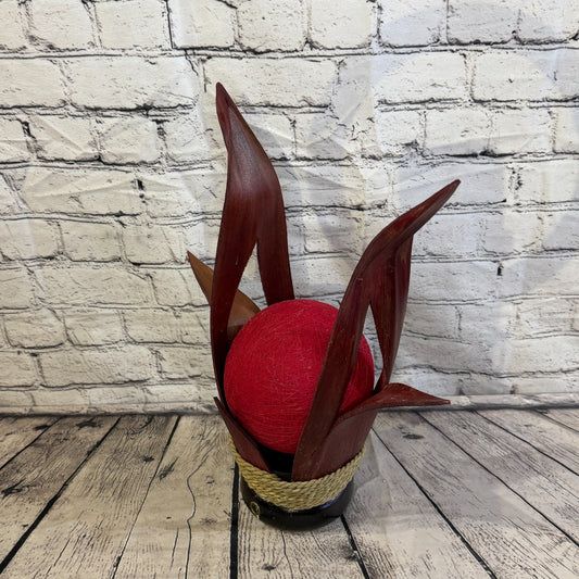 Red Light Red Natural 45cm Tall Leaf Lamp Twist LED UK Mains Plug Design 40