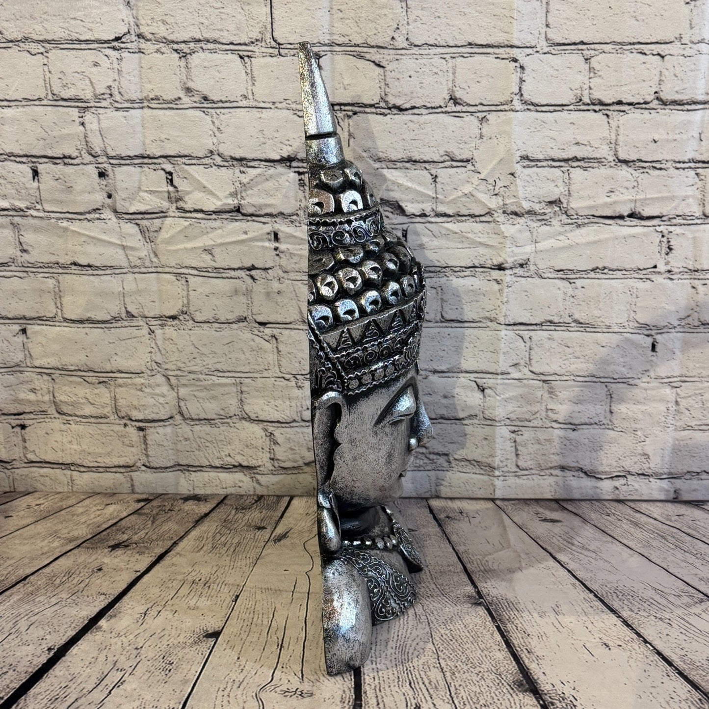50cm Silver Head Shoulder Buddha Ornament Sculpture Statue Buddhas Handcarved3