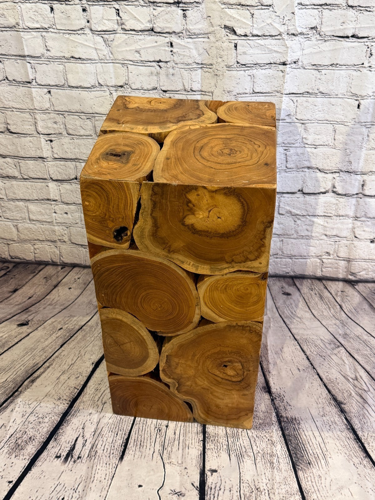 60cm x 30cm x 30cm Wooden Teak Wood Slice Cube Table Sculpture Root Ornament3