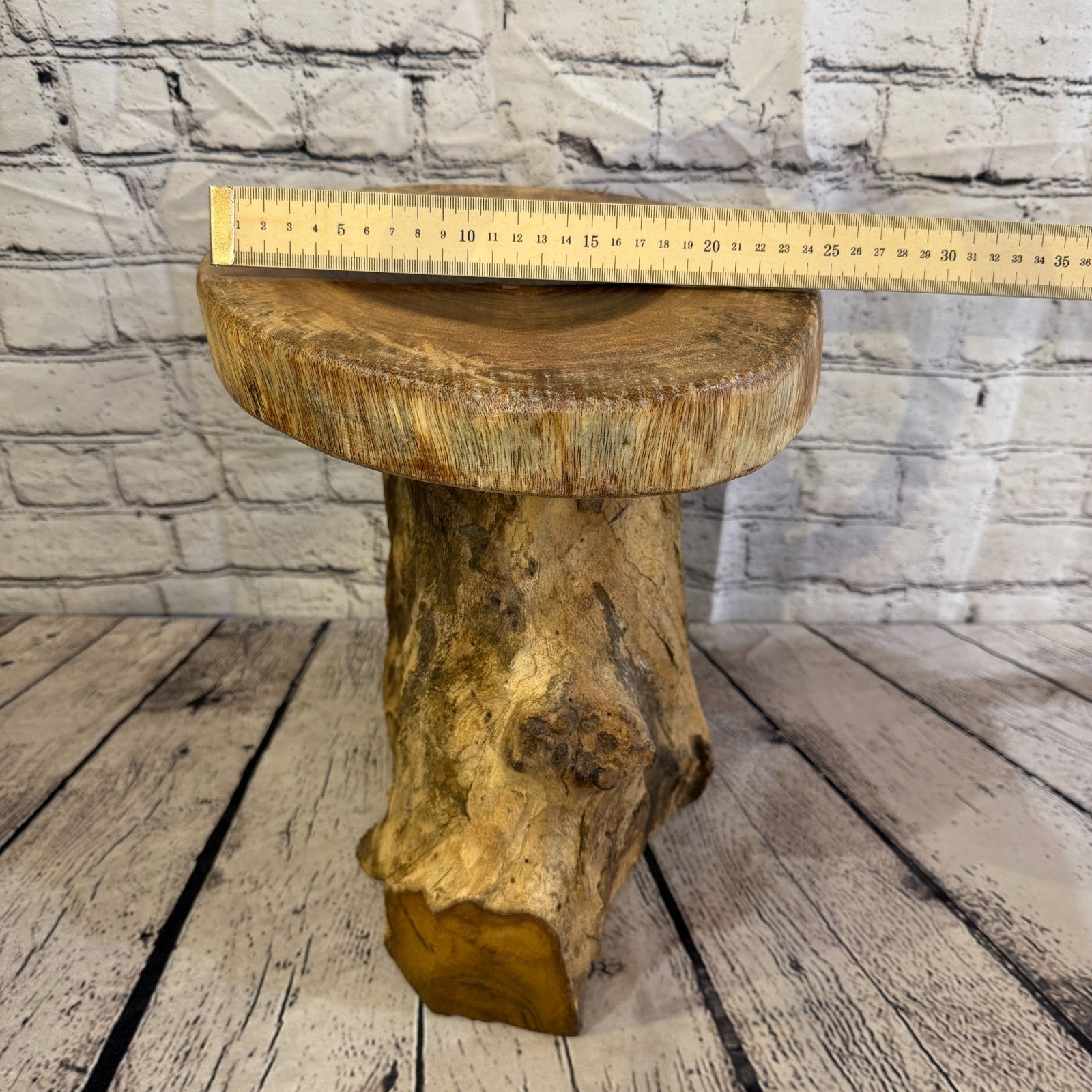 30cm x 25cm Wooden Coffee Root Sculpture Garden Teak Root Ornament Carved No 156