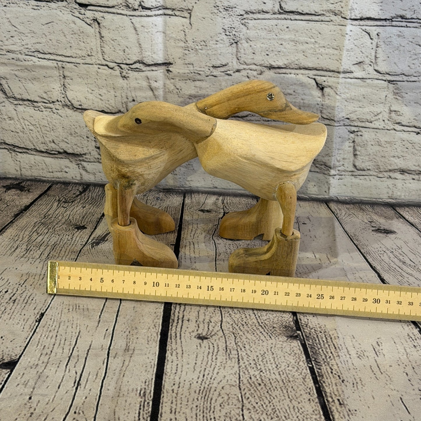 25cm x 20cm Wooden Hugging Duck Bamboo Root Romantic Vintage Rustic Funny Gift6