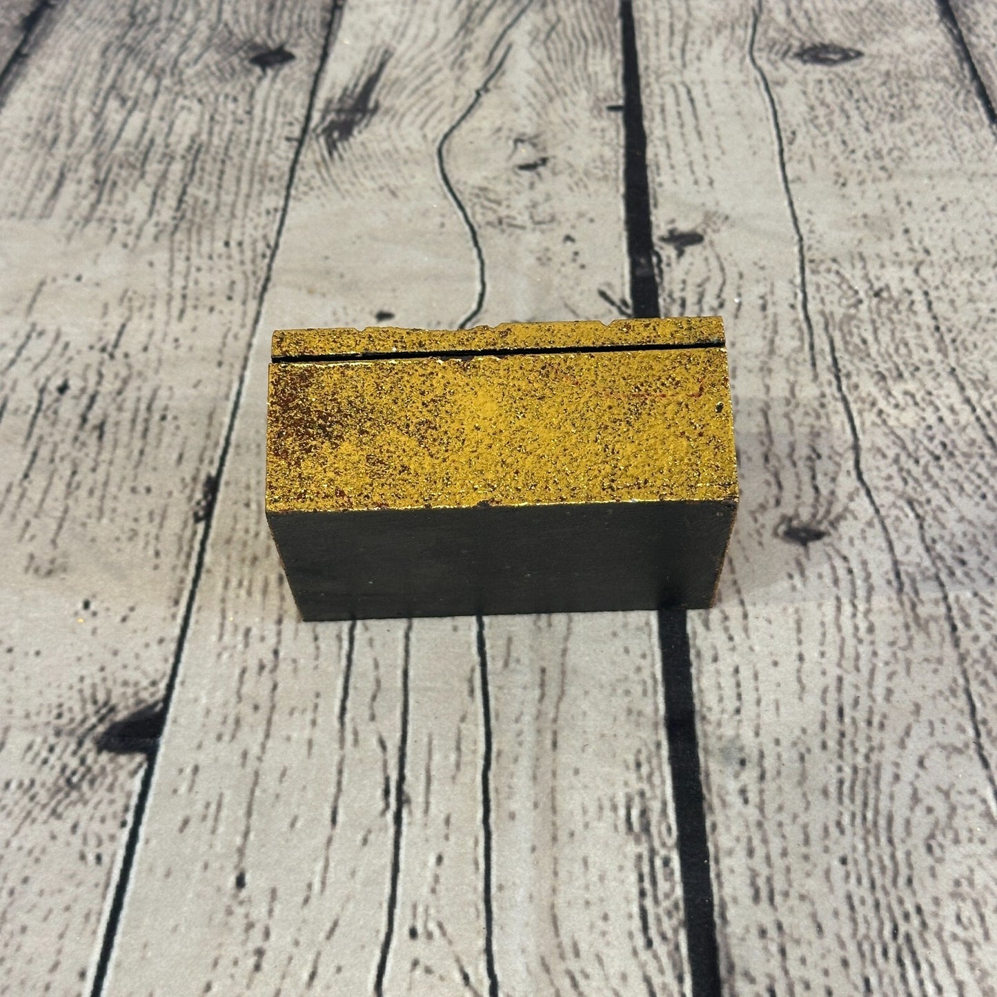 Bright Gold Thai Buddha Head Left 10cm x 7cm x 4cm Wooden Box Trinket Handmade1