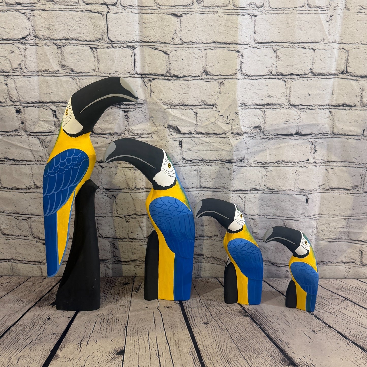 40cm Bright Blue Toucan Bird Ornament Statue Fair Trade Hand Made Carved Wood9