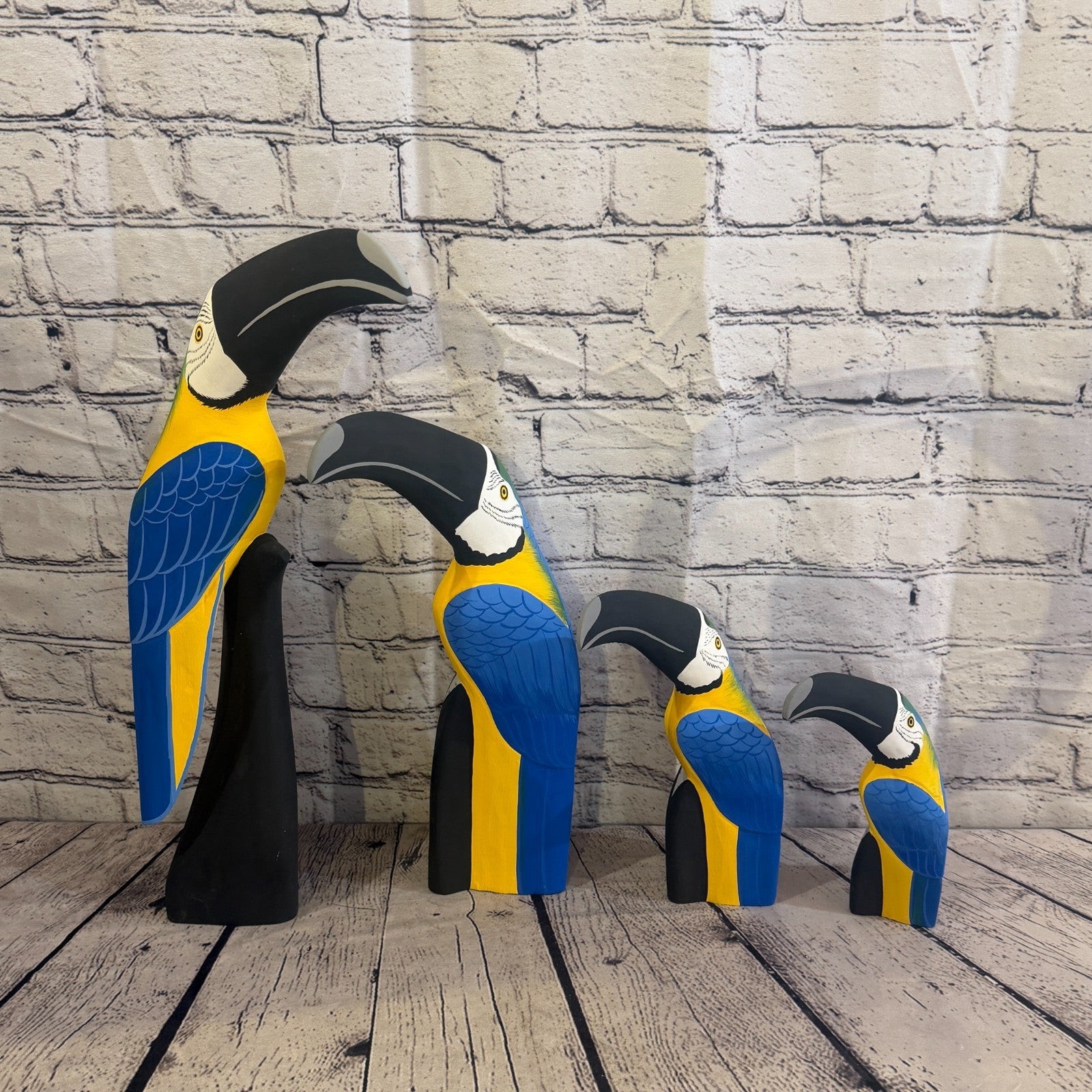 40cm Bright Blue Toucan Bird Ornament Statue Fair Trade Hand Made Carved Wood9