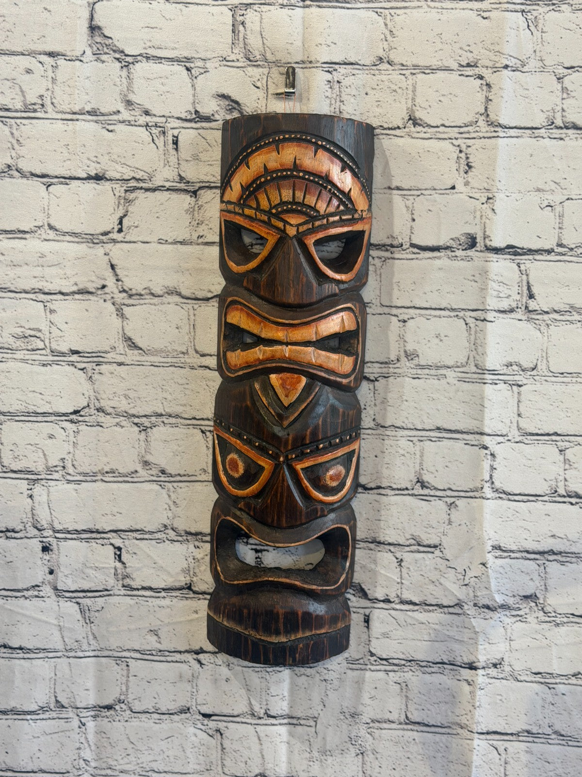 50cm Tiki Bar Mask Sign Decoration Wall Hanging Mask Wood Carving Design 12