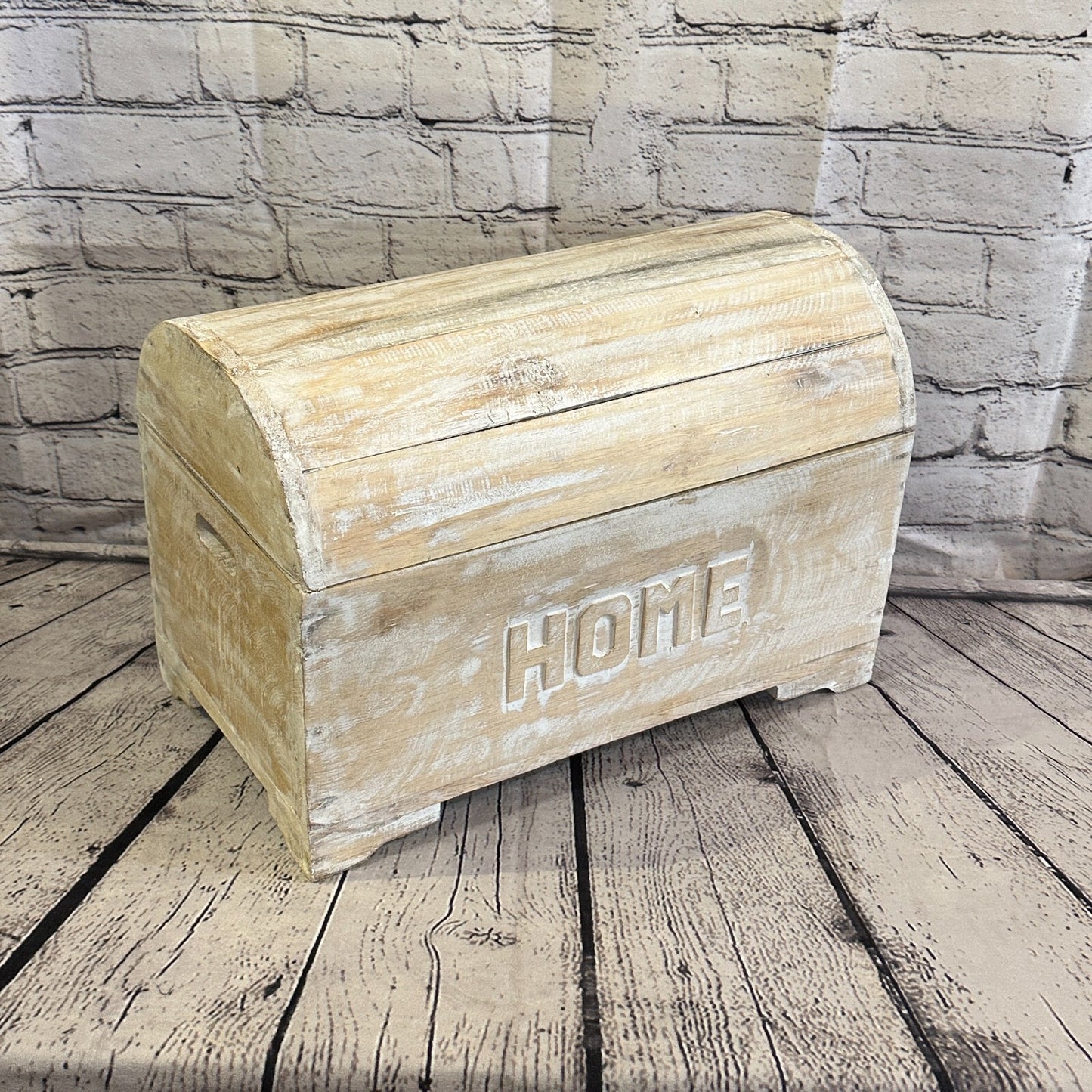 40cm x 28cm x 22cm White Home Wood Box Wooden Chest Storage Craft Handles Lid2