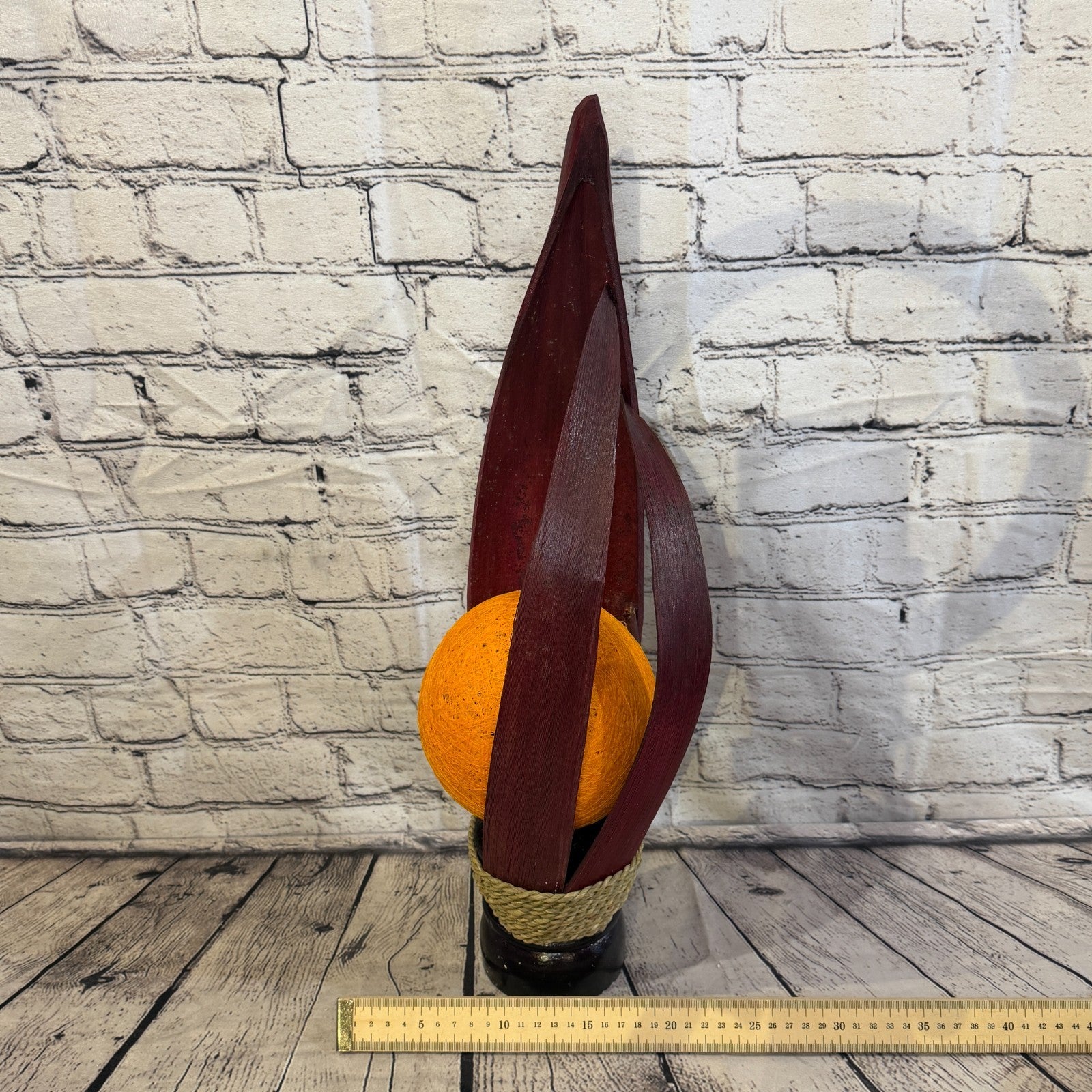 Orange Light Red Natural 55cm Tall Leaf Lamp Twist LED UK Mains Plug Design 37