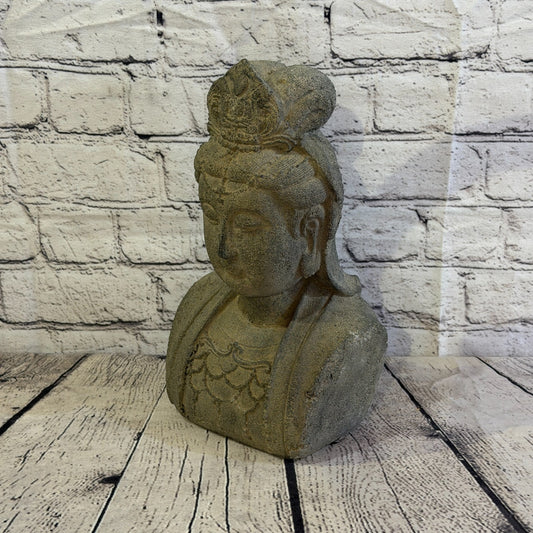 Thai Buddha Head Stone Garden 30cm x 18cm Ornament Indoor Statue Hindu0