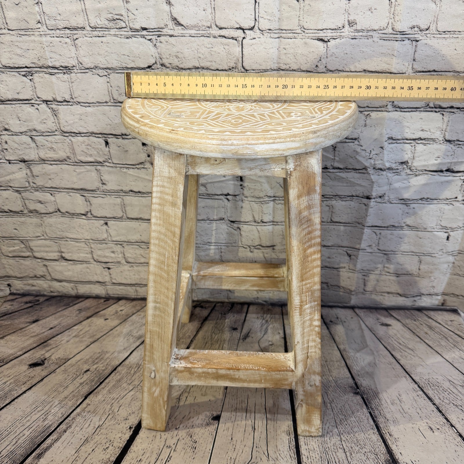 50cm x 30cm White Stool Table Wooden Side Cabinet Living Hallway Furniture5