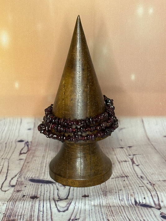 Garnet Semi Precious Stone Chip Memory Wire Bracelets For A Adult Wrist0