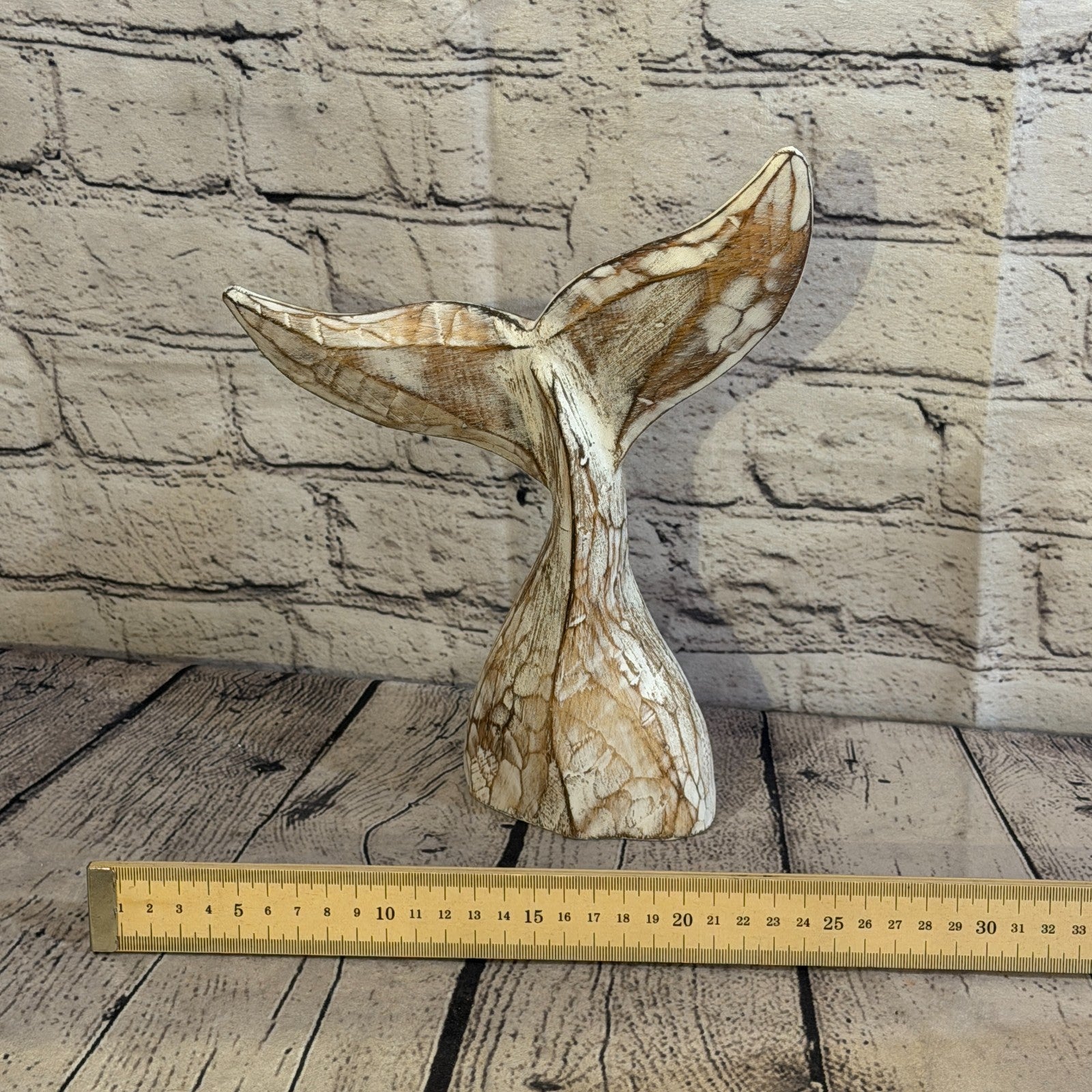 25cm x 25cm Whale Tail Brown Fish Wood Coastal Ocean Bathroom Decoration6