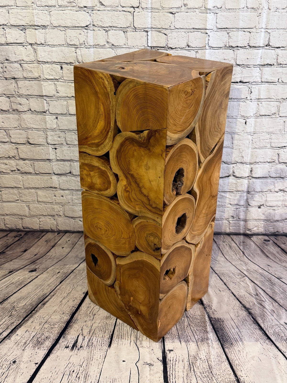 80cm x 30cm x 30cm Wooden Teak Wood Slice Cube Table Sculpture Root Ornament0