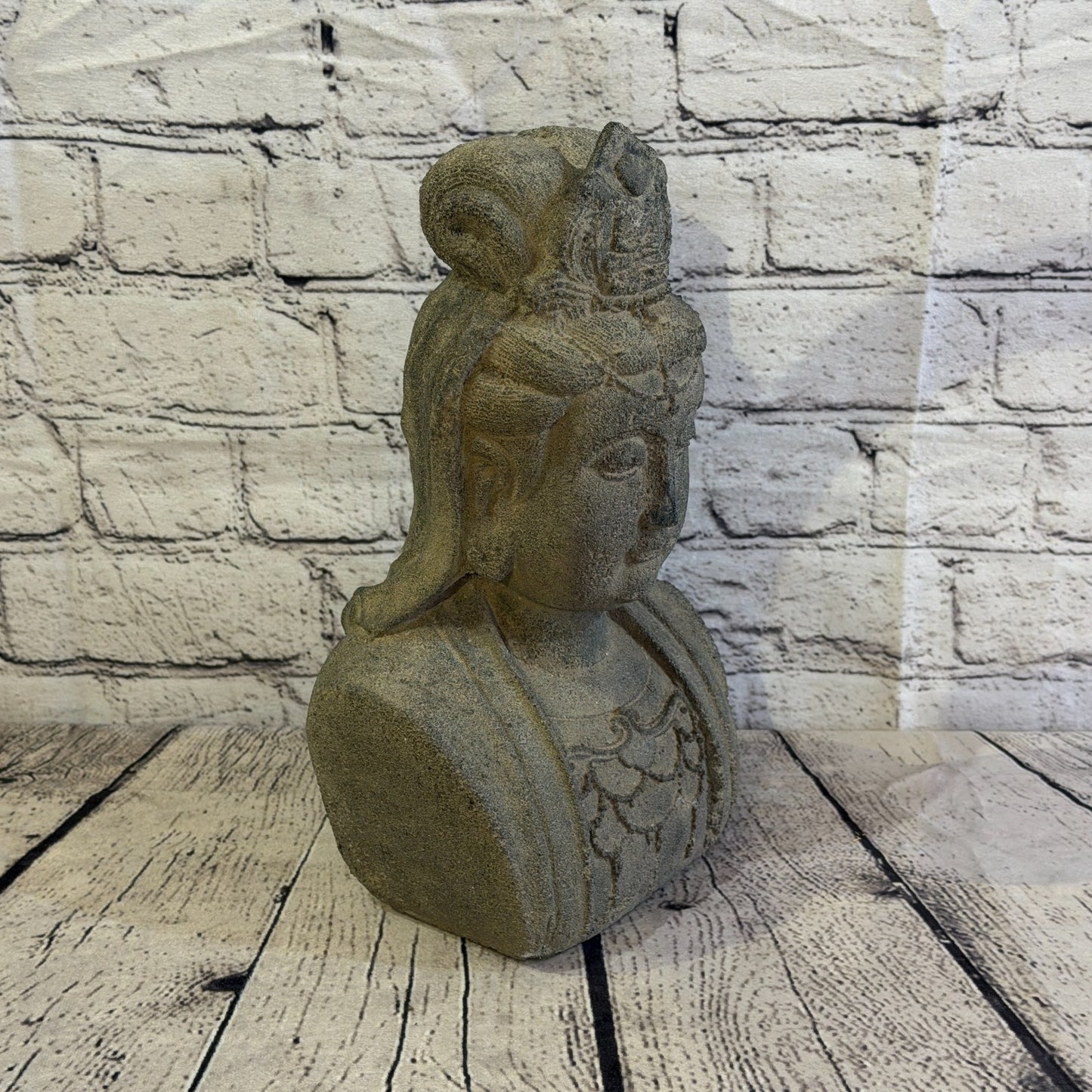 Thai Buddha Head Stone Garden 30cm x 18cm Ornament Indoor Statue Hindu2