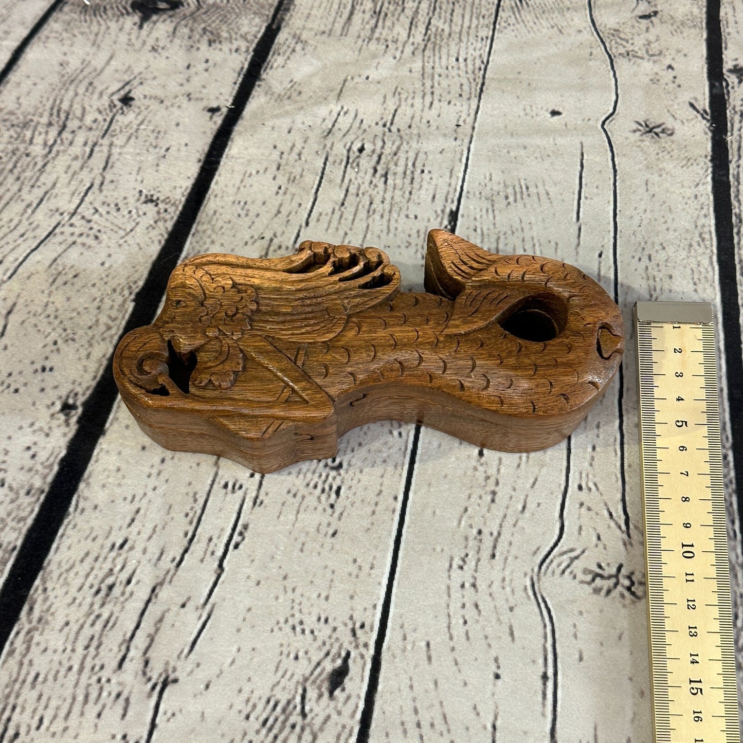 Carved Mermaid 4 Bit Wooden Puzzle Box Secret Box Magic Trinket Handmade5