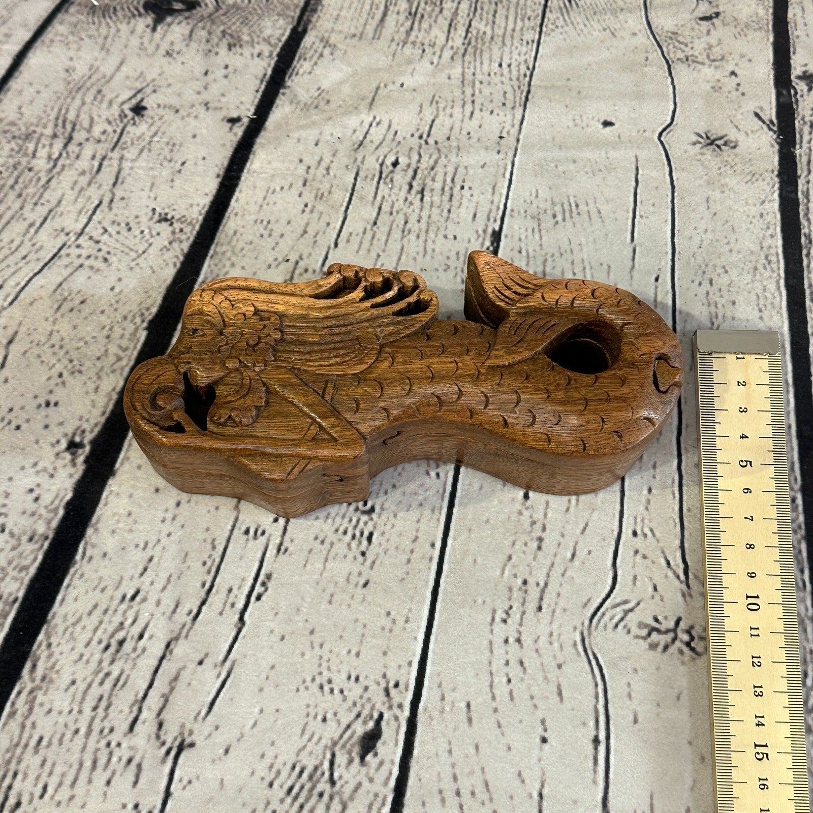 Carved Mermaid 4 Bit Wooden Puzzle Box Secret Box Magic Trinket Handmade5