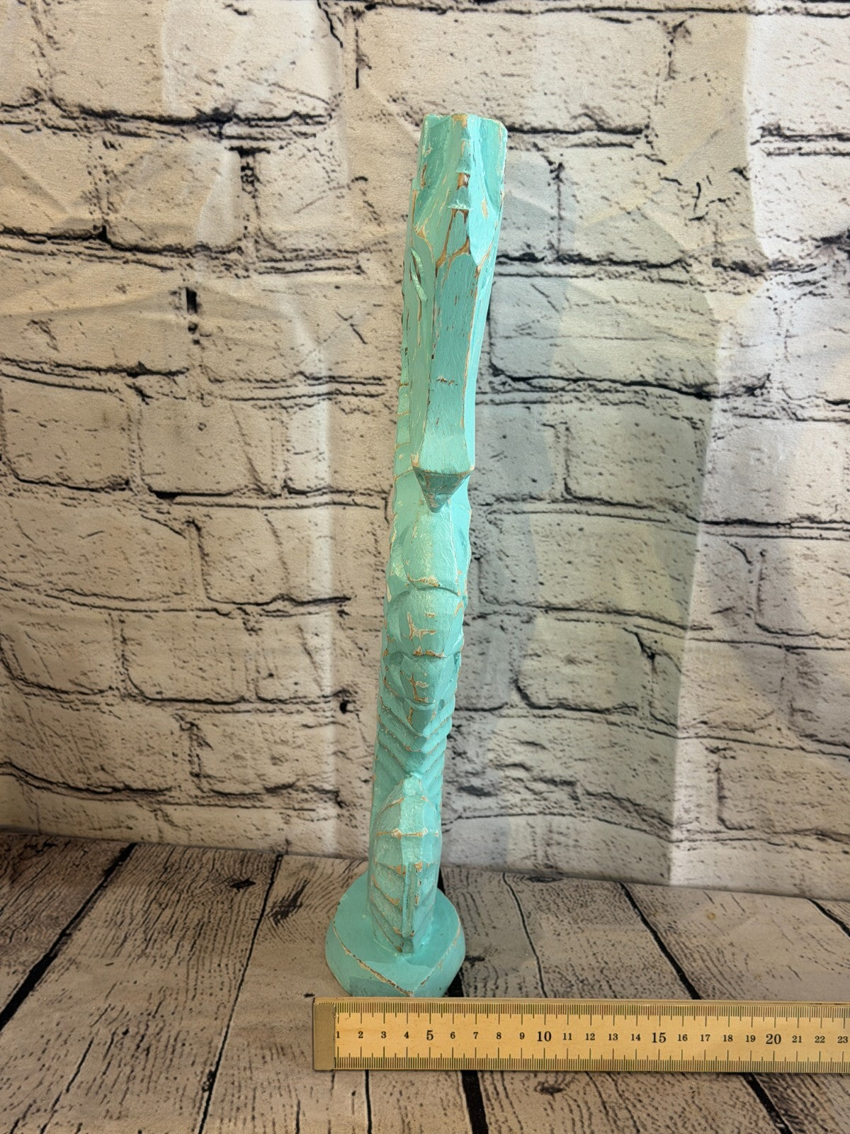 40cm Green Teal Wooden Shabby Seahorse Statue Ornament Fair Trade Handcarved7