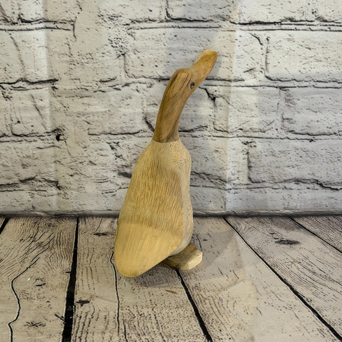 Looking Forward 20cm Tall Wooden Smooth Duckling Baby Duck Bamboo Root Fairtrade4