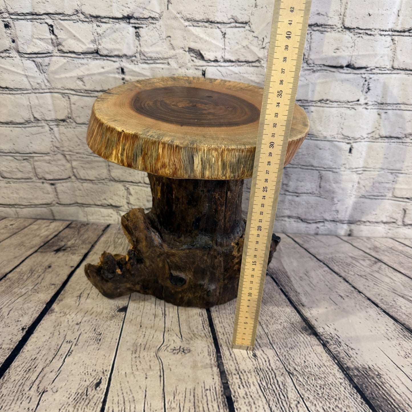 30cm x 25cm Wooden Coffee Root Sculpture Garden Teak Root Ornament Carved No 124