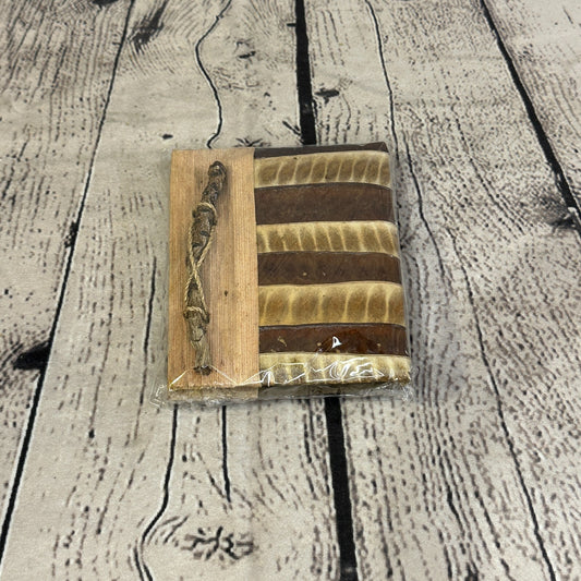 Natural Leaf Note Book 12cm x 10cm With Paper Made From Bamboo Pulp Design 10