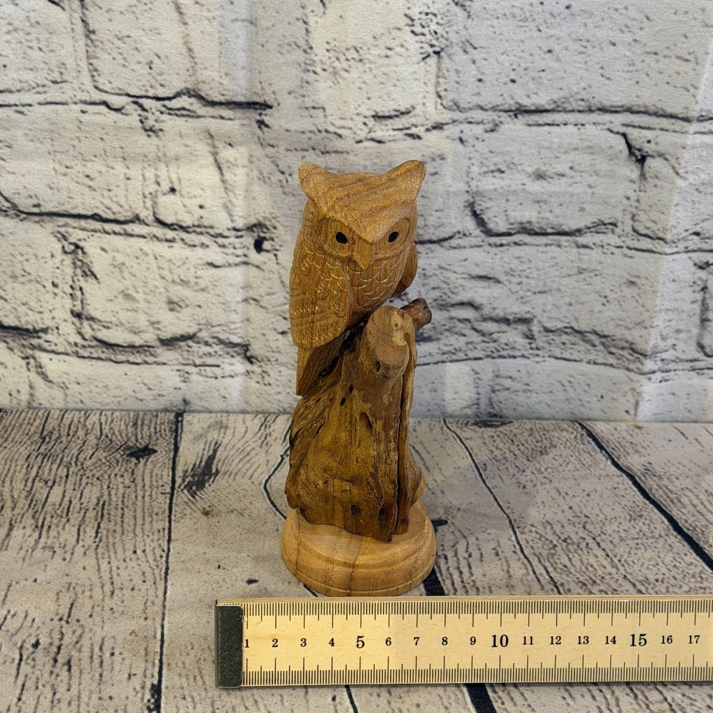 15cm Single Owl Mushroom Parasite Ornament Natural Carving Fair trade Wooden6
