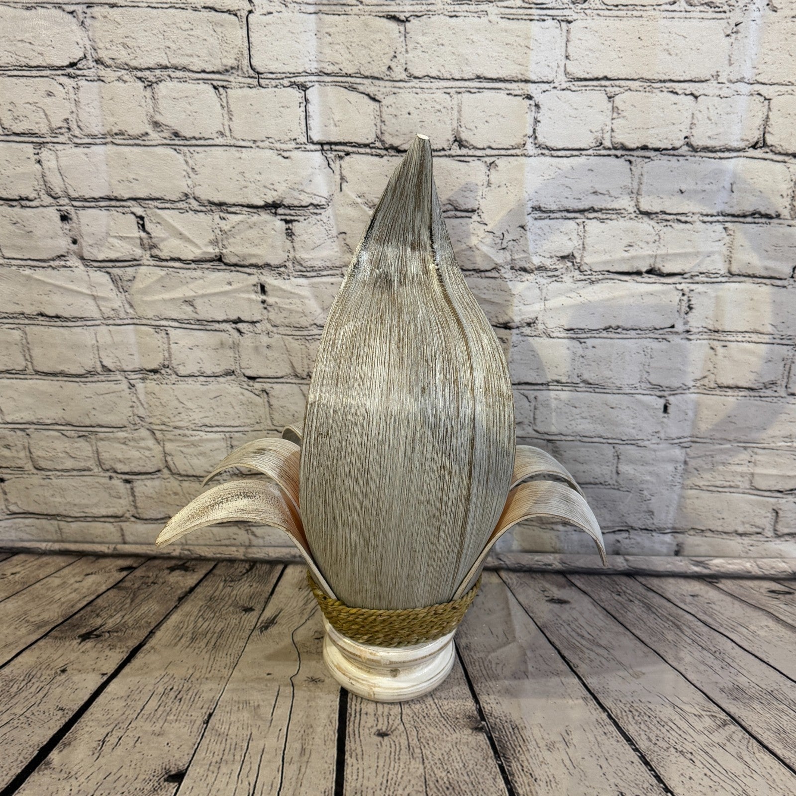 Orange Light White Natural 50cm Tall Leaf Lamp Twist LED UK Mains Plug Design 74