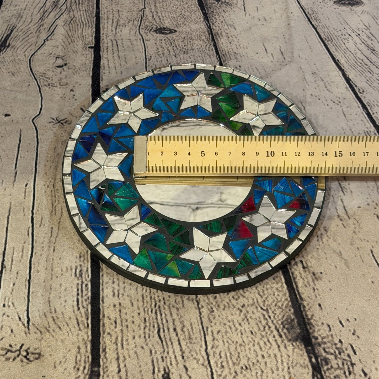 Blue Star Black Mosaic Tile Wall Mirror 20cm x 20cm 8 Inches Handmade5