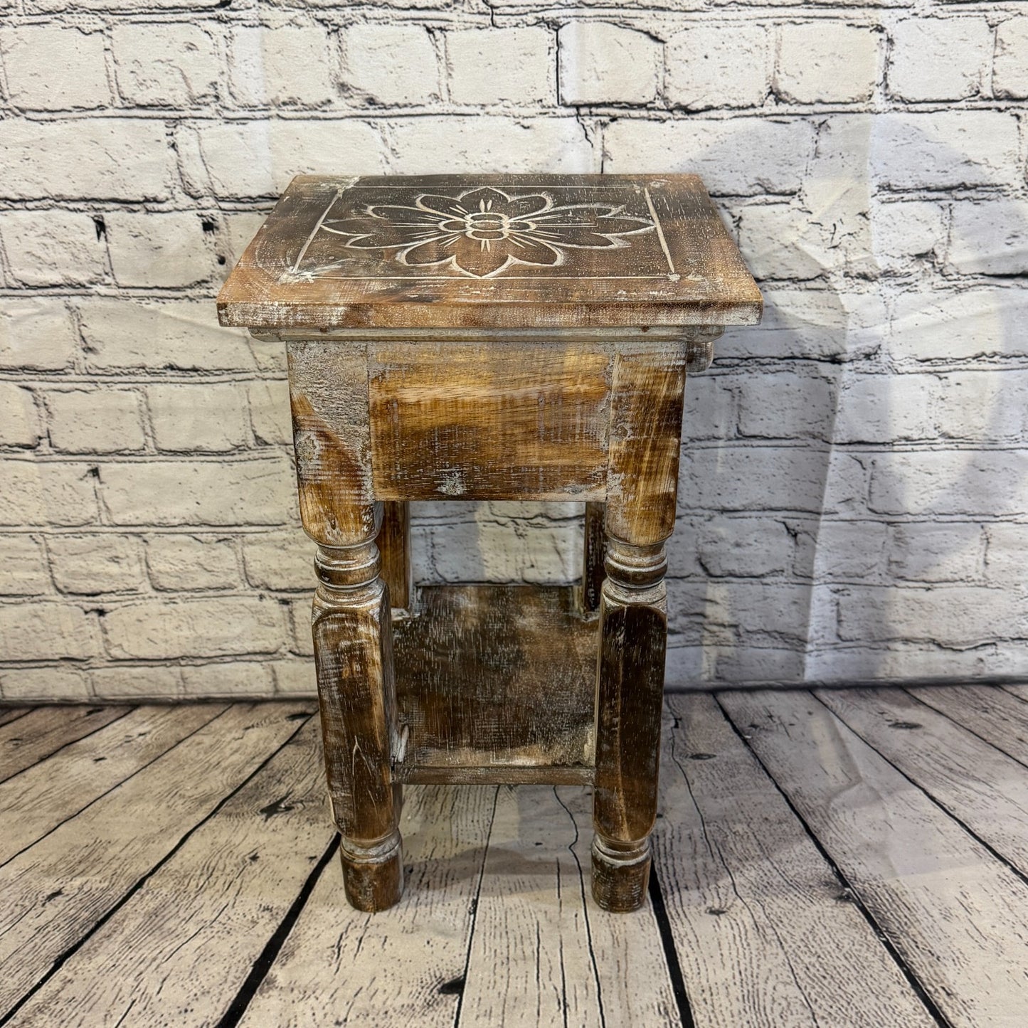 40cm x 27cm Brown Table  Wooden Side Cabinet Living Hallway Storage Furniture3