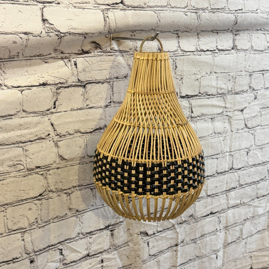 30cm x 22cm Natural Wicker Rattan Ceiling Pendant Light Shade Lampshade LED Bulb0