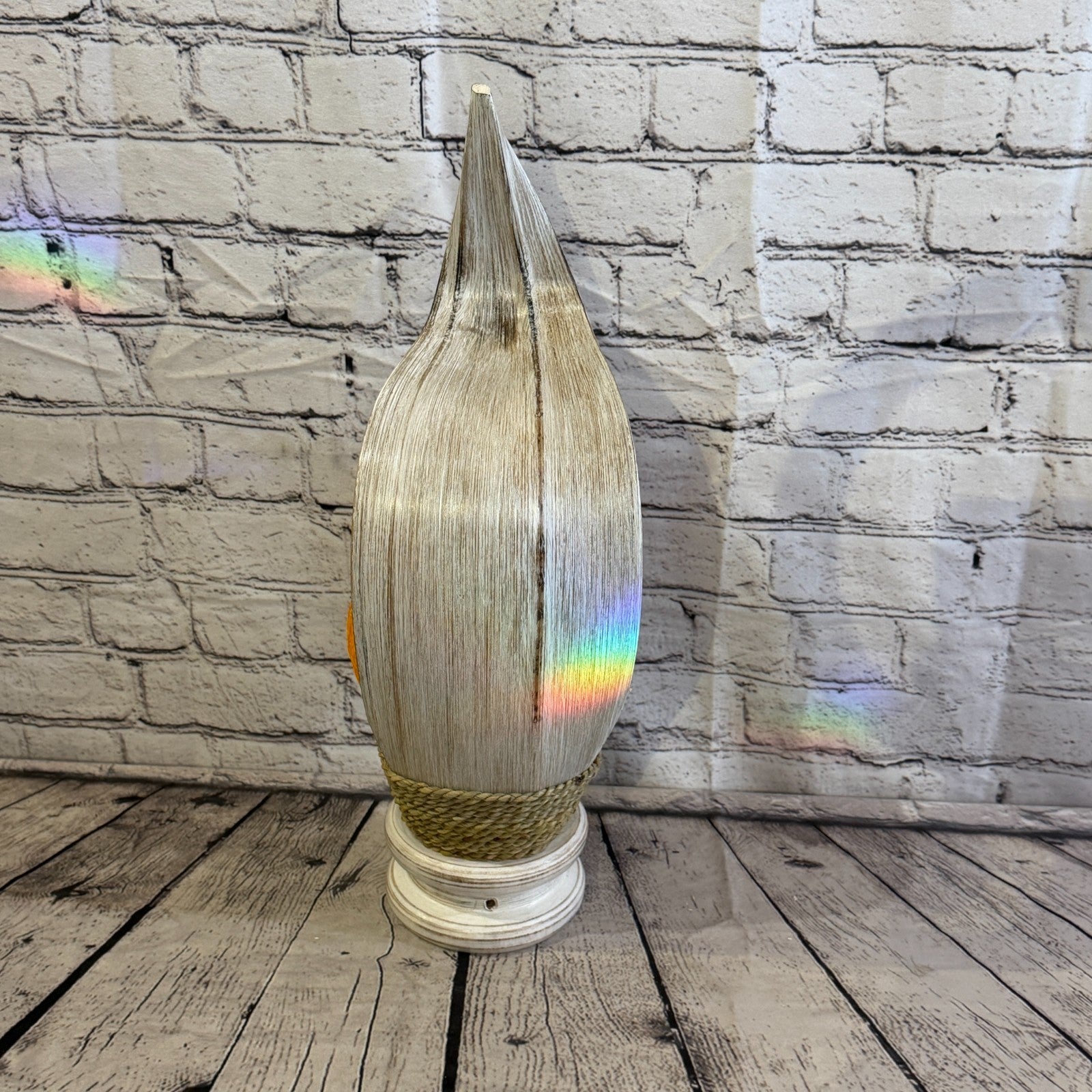 Orange Light White Natural 50cm Tall Leaf Lamp Twist LED UK Mains Plug Design 104