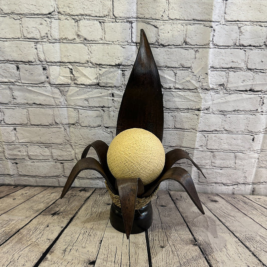 White Brown Leaf Natural 50cm Tall Leaf Lamp Twist LED UK Mains Plug Design 100