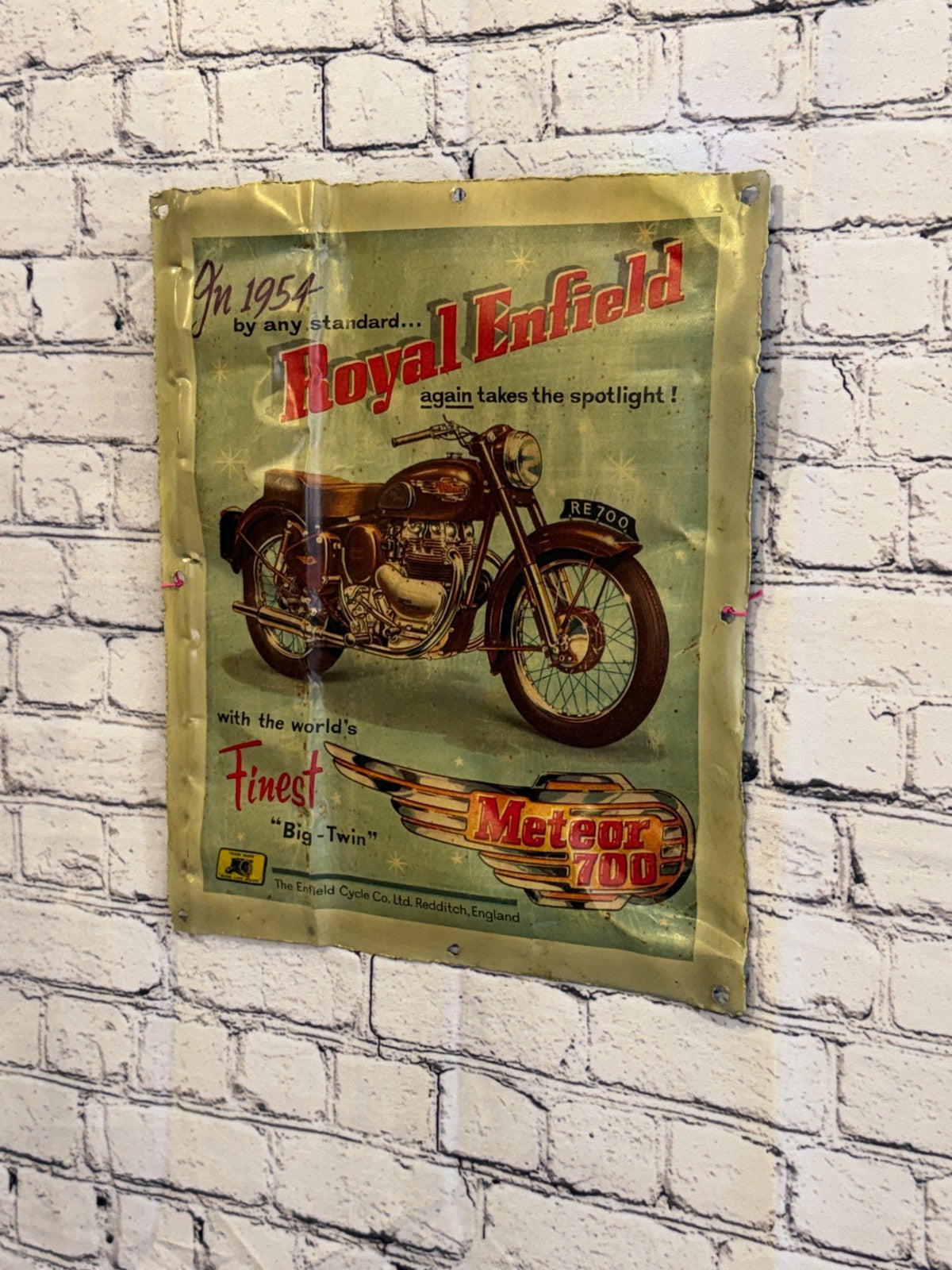 Royal Enfield Bike Poster Advert Wall Plaque 42cm x 36cm Vintage Retro Tin Sign1