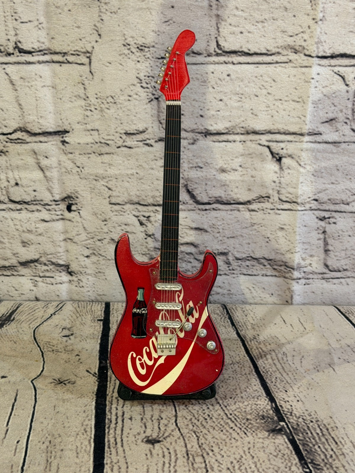 Miniature 25cm Guitar Coke Cola Guitar on Stand Band Gift Display1