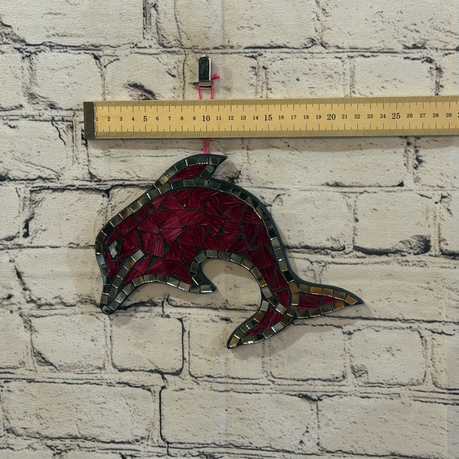 Red Dolphin Fish Mosaic Tile Wall Mirror 20cm x 20cm Handmade New3