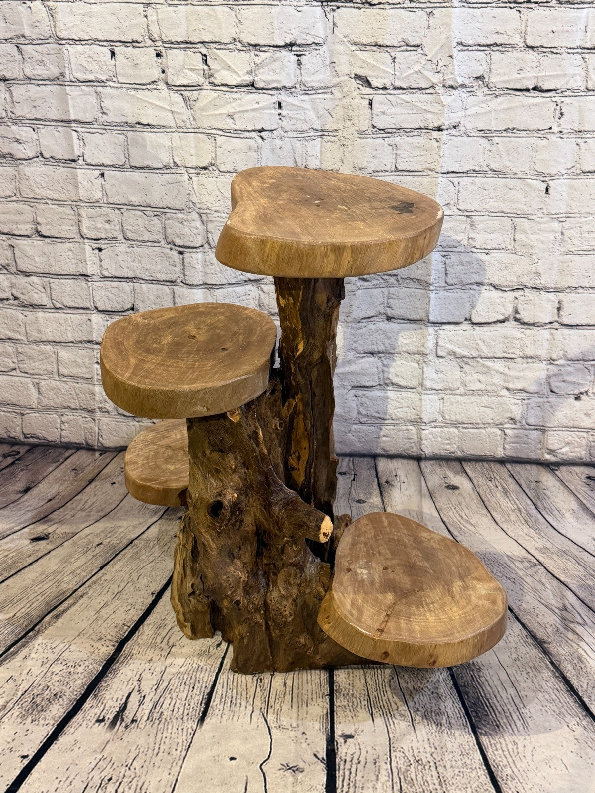 60cm x 60cm Quad Wooden Coffee Root Sculpture Garden Teak Root Ornament Carved1