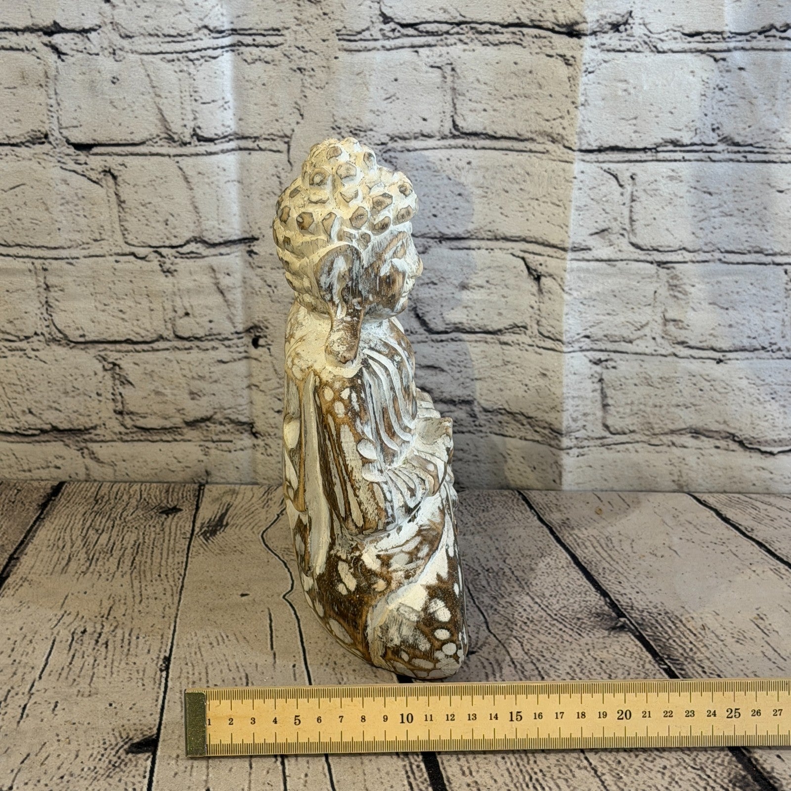 25cm Brown Meditating Buddha Ornament Sculpture Statue Buddhas Hand Carved Wood7
