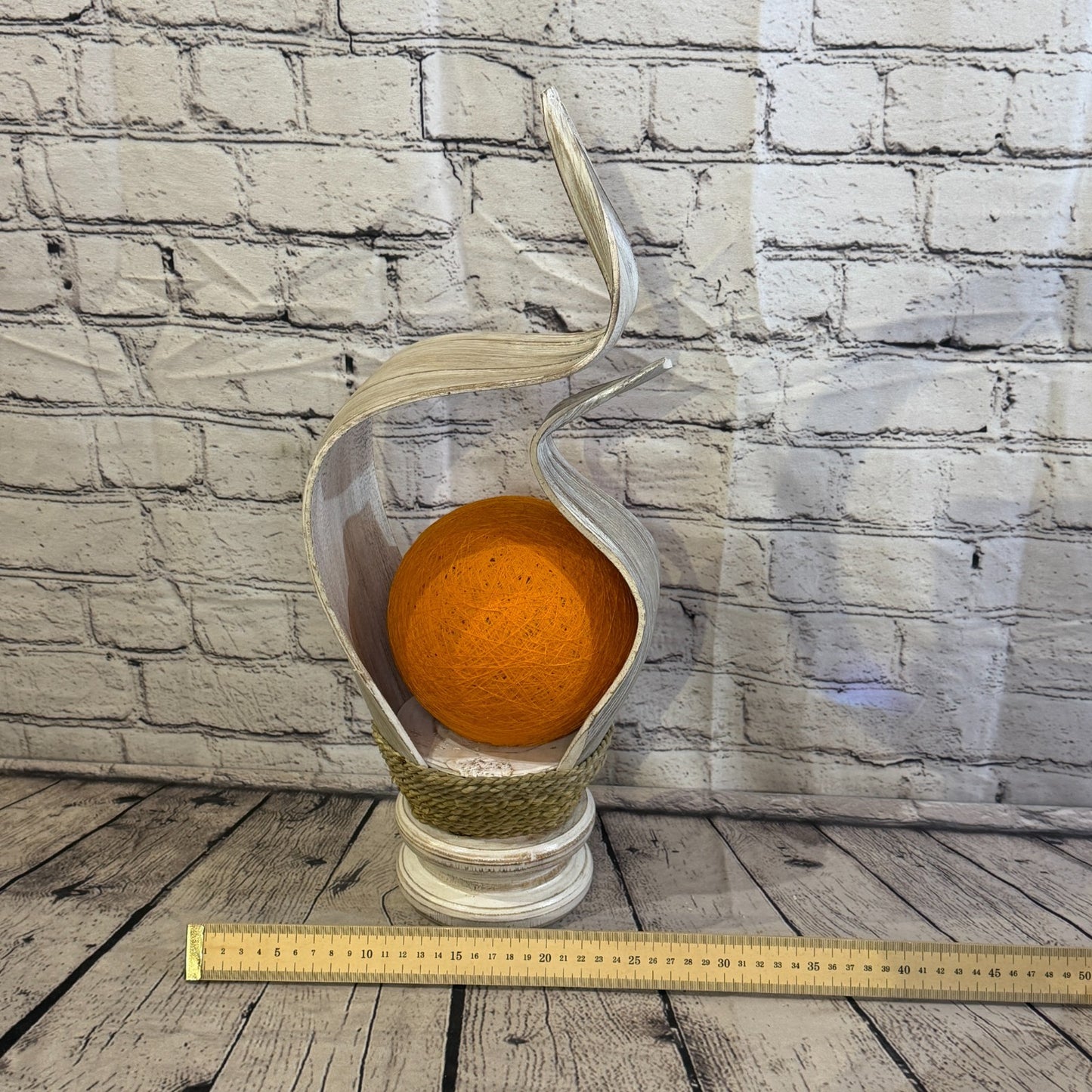 Orange Light White Natural 50cm Tall Leaf Lamp Twist LED UK Mains Plug Design 106