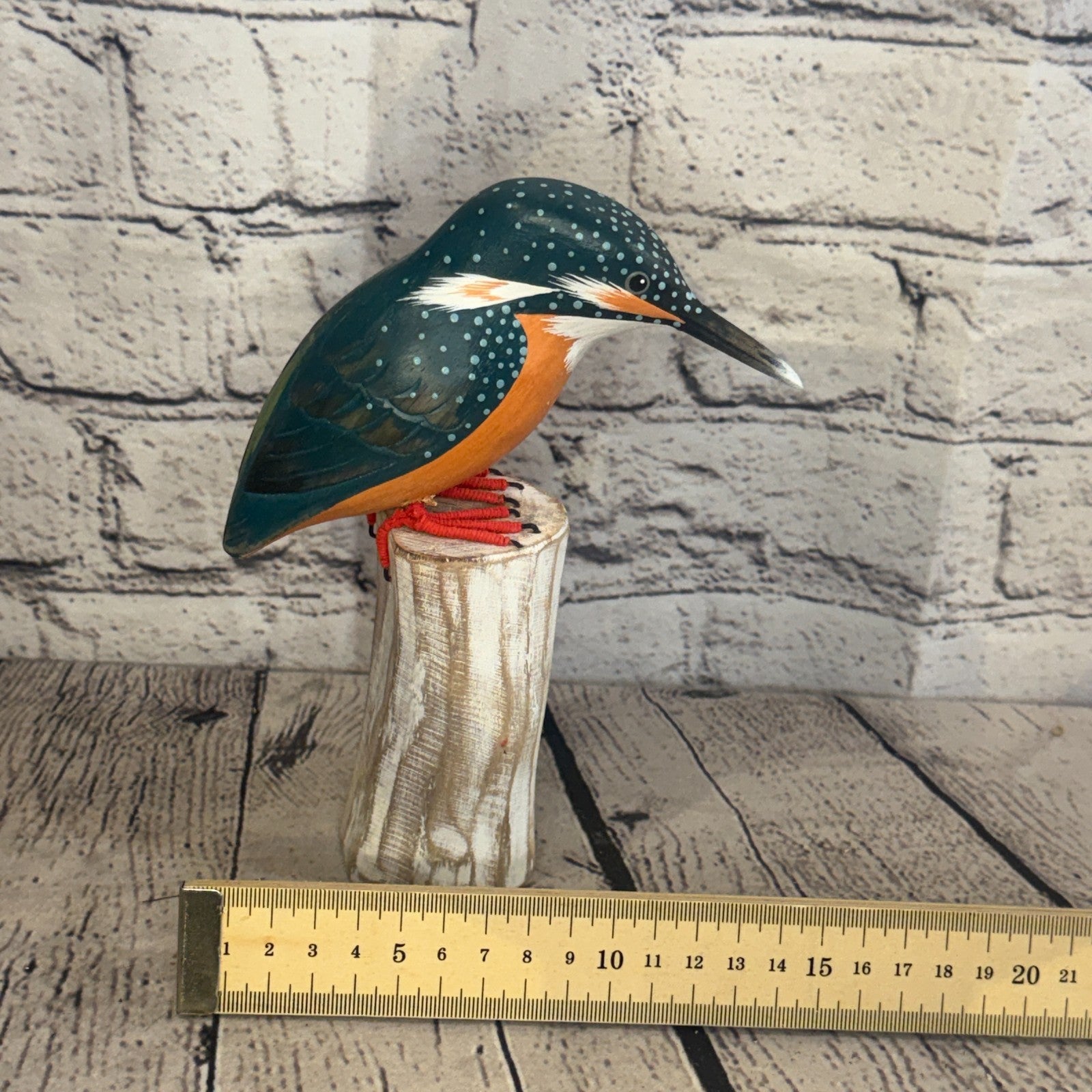20cm Kingfisher Wooden Bird Ornament Seaside Coastal Nautical Handcrafted Decor7
