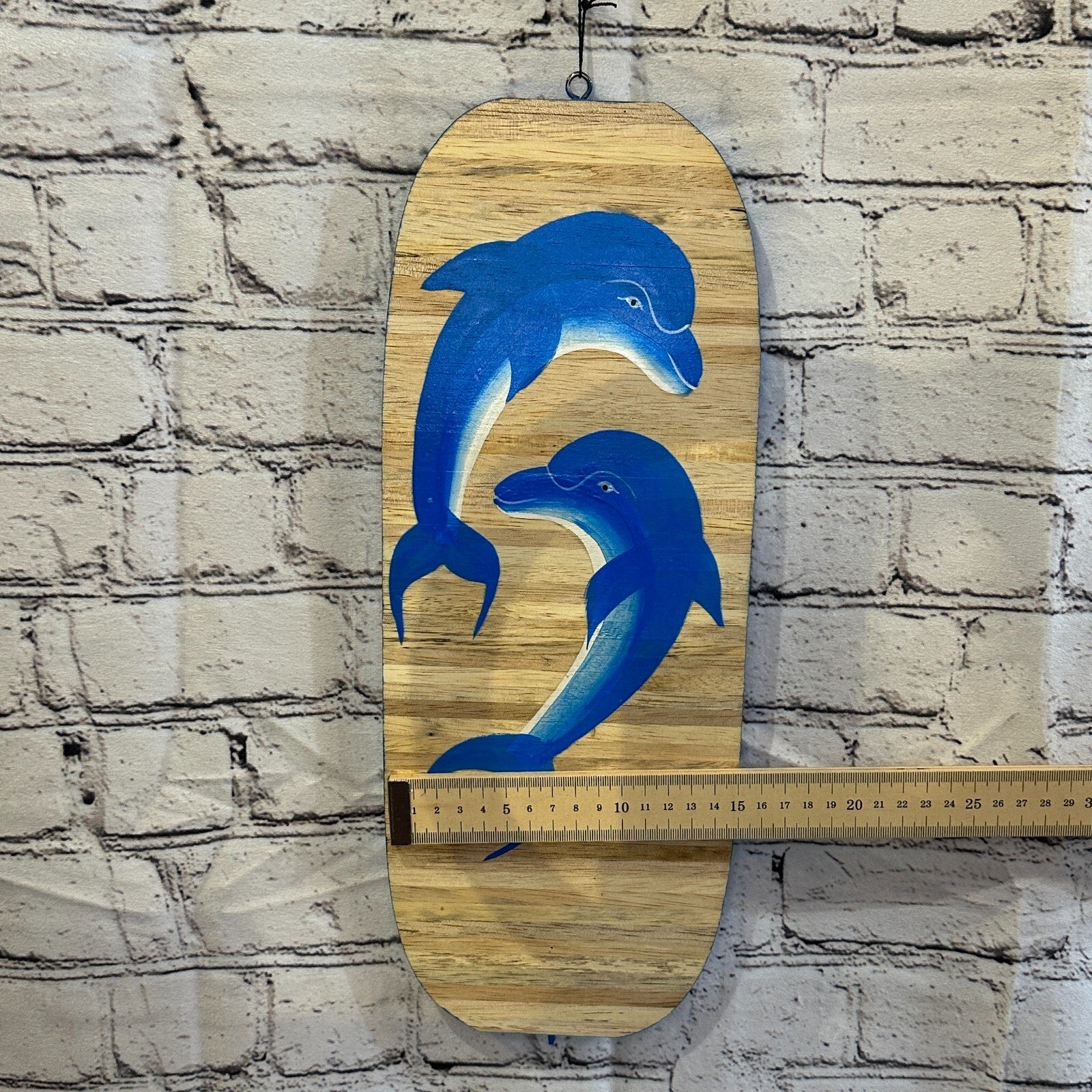 40cm Blue Dolphin Wind Spinner Wooden Spiral Mobile Garden Ornament4