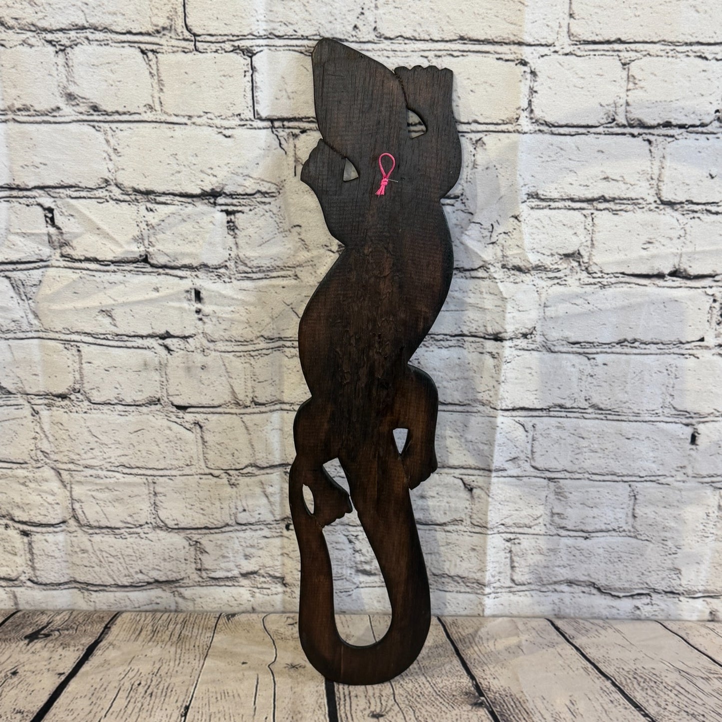 100cm Turtle GeckoCarved Wooden Brown Work Painted Ethnic Tribal Tiki Wall Art5